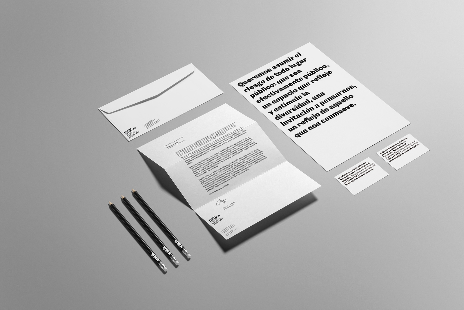 Diseño de identidad Teatro Cervantes - Teatro Nacional Argentino - Nueva papelería