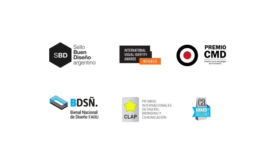 Premios y reconocimientos de Gorricho Diseño. Sello del Buen Diseño Argentino. International Visual Identity Awards. Bienal Nacional de Diseño FADU. CLAP. Communication Arts Award.