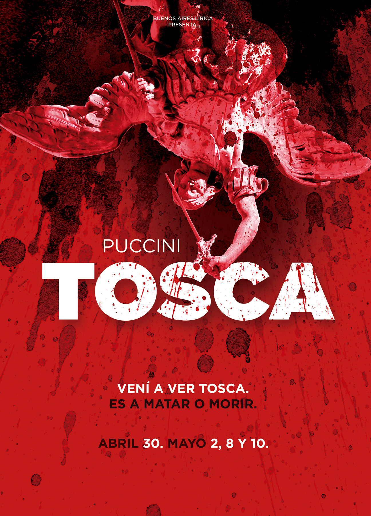 Diseño de afiche para ópera TOSCA - poster - BAL - productora de ópera. Diseño para redes sociales. Afiches.