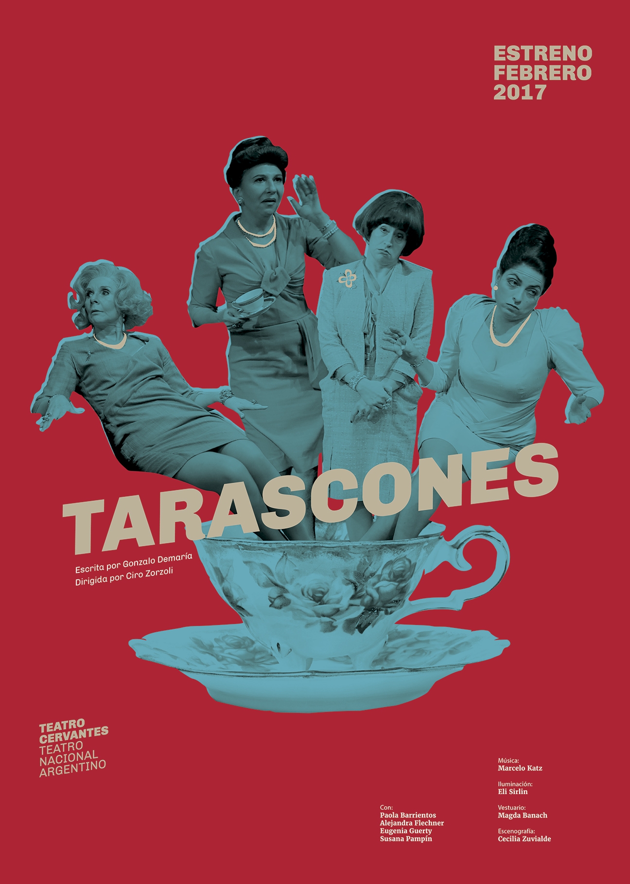 Diseño de afiches Teatro Cervantes - Teatro Nacional Argentino - La Terquedad