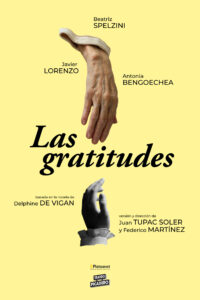 2026. Diseño de afiche para obra Las gratitudes. Delphine de Vigan.