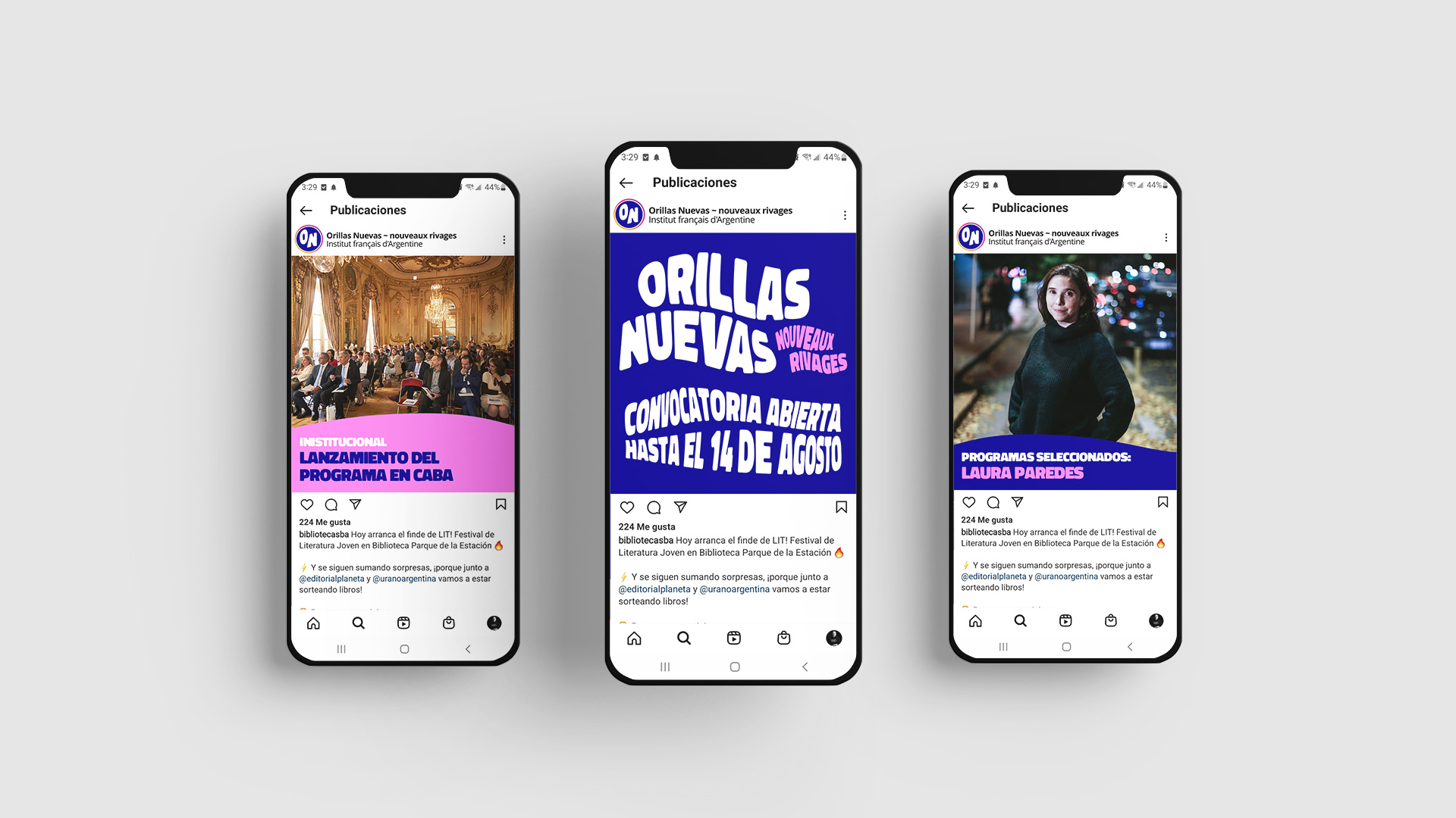 Diseño de identidad Orillas Nuevas ~ Nouveaux Rivages